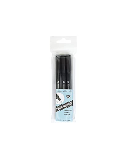 Yasutomo Pen Permawriter, Set of 3, Black, Extra Fine, Medium And Large