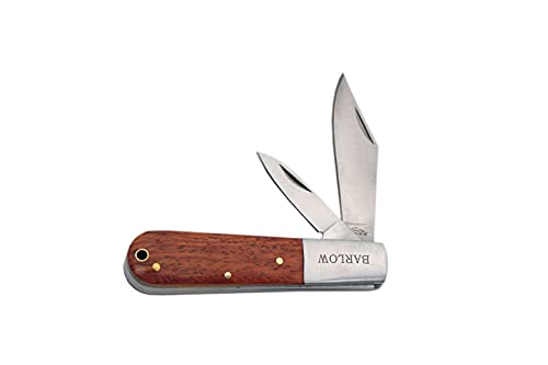 SZCO Supplies Rite Edge : 4‚Äù Wood Handle Dual Blade Barlow Knife, Brown (210601)
