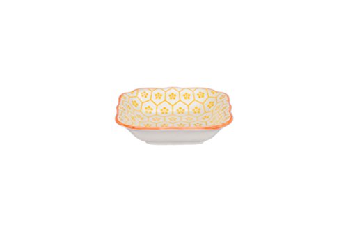 BIA Cordon Bleu 2-Ounce Ooh La La Marie Square Tidbit and Sauce Dish, Set of 6, Yellow/White