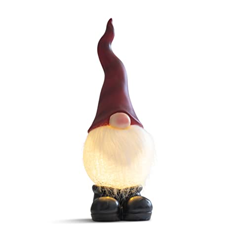 Napco Chubby Gnome with Red Hat LED 11 x 4 Polyresin Table Top Snowball Globe