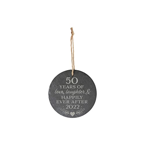 Carson Home Slate Ornament, 4-inich Diameter (50th Anniversary)