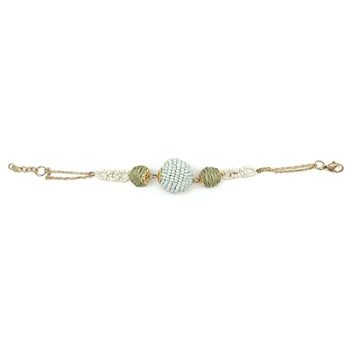 Anju Blue and Green Spheres Sachi Calming Sage Collection Bracelet for Women, 7.25-inch Length