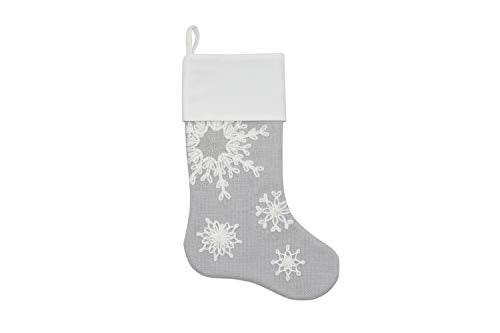 Comfy Hour Let It Snow Collection 13" x 72" Winter Christmas Snowflake Design Christmas Stocking, Polyester