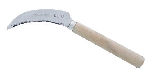Zenport K206 Stainless Steel Sickle with Wood Handle, 4.3-Inch Blade