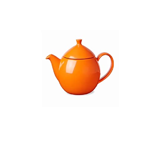 Forlife New Dew Teapot with Basket Infuser 14 ounce, 6.38-inch Length, Carrot