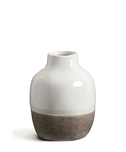 Giftcraft Vase - Small, White and Brown