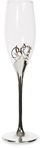Pavilion Gift Company Glorious Occasions Best Man Wedding Toast Champagne Glass Flute, 8 oz, Silver