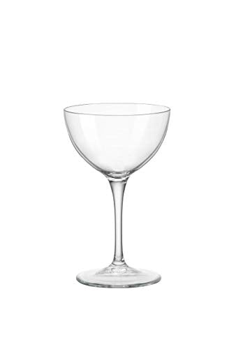 Bormioli Rocco 122112GRS021990 Novecento Stemware Martini Glass, Set of 4, 8 oz, Clear
