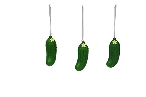 Comfy Hour Winter Holiday Home Collection Set of 3 Resin Lifelike Pickles Christmas Tree Ornaments