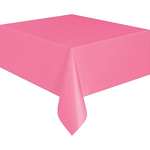 Unique Industries Hot Pink Plastic Tablecloth, 108" x 54"
