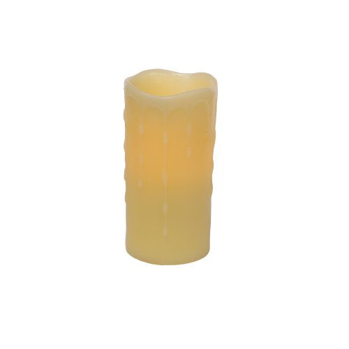 Melrose International LED Wax Dripping Pillar 3 by 6-Inch Candle