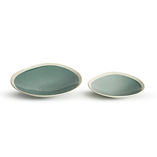 Two's Company Plage Des Marinia Res S/2 Aqua Open Bowl (Food Safe) - Ceramic
