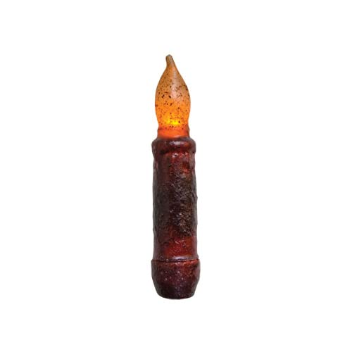 CWI Hearthside Collection 4" Burnt Burgundy Timer Taper Candle - Battery Operated