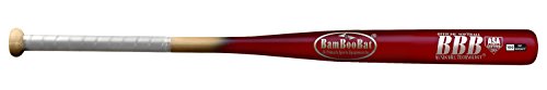 BamBooBat HNBR34ASA Softball Bat, Natural Handle/Red Barrel, 34-Inch/30-Ounce