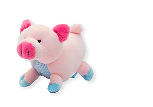 CocoTherapy Oscar Newman Pig Farm Friends Pipsqueak Animal Tiny Toys for Dogs, 7-inch Length Blue