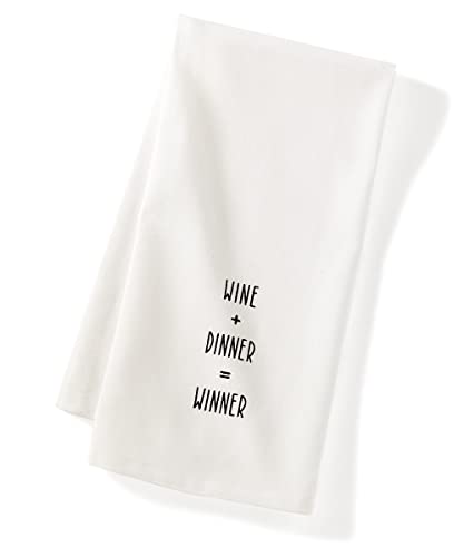 Giftcraft 094795 White Tea Towel with Sentiment, 28-inch Length, Cotton