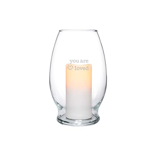 Carson 11860 Loved Glass Hurricane Candle, 7-inch Height