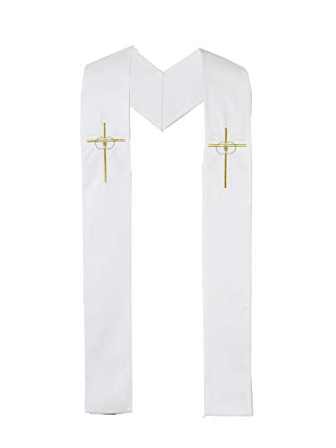 Creative Brands Autom Reversible Baptismal and Wedding Stole, White, One Size