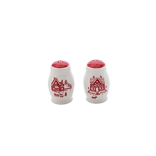 Transpac Y7812 Toile Salt and Pepper Shakers, Dolomite, Set of 2