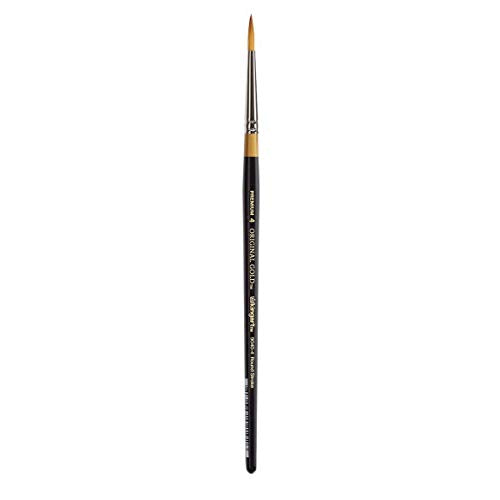 KingArt Original Gold 9040 Series , Premium Artist Brush, Golden TAKLON Round Stroke-Size: 4, 4