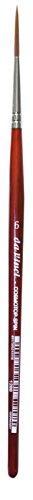 Gregory Daniels Fine Arts da Vinci Watercolor Series 1280 CosmoTop Spin Paint Brush, Medium Needle-Sharp Liner Synthetic with Red Handle, Size 6