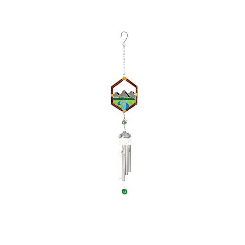 Carson Home 61299 Mountains Wireworks Garden Chime, 31.5-inch Length, Glass Marbles, Mesh, Tin, Beads and Faux Gems
