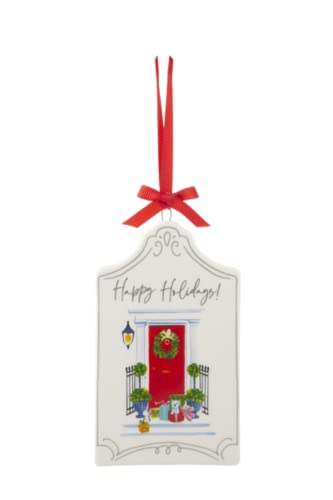 Ganz MX183805 Holiday Door Ornament - Happy Holidays, 5.5-inch Height, Dolomite