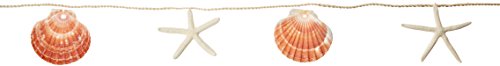 HS Seashells Starfish and Scallop Shells Garland, Seashells Flat Rope Strand 95"