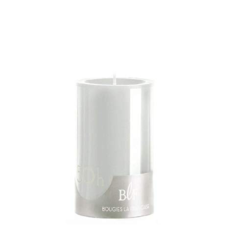 BLF Bougies La Francaise 830539 Colored-Through Pillar Candle, 50 Hour Burn Time, Cloud, Made in France, 3.94-inch High