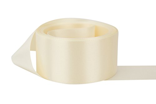 Ribbon Bazaar Double Faced Satin 1-1/2 inch Bridal White 50 Yards 100% Polyester Ribbon