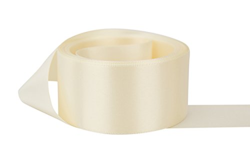 Ribbon Bazaar Double Faced Satin Ribbon - Premium Gloss Finish - 100% Polyester Ribbon for Gift Wrapping, Crafts, Scrapbooking, Hair Bow, Decorating & More - 3 inch Bridal White 25 Yards