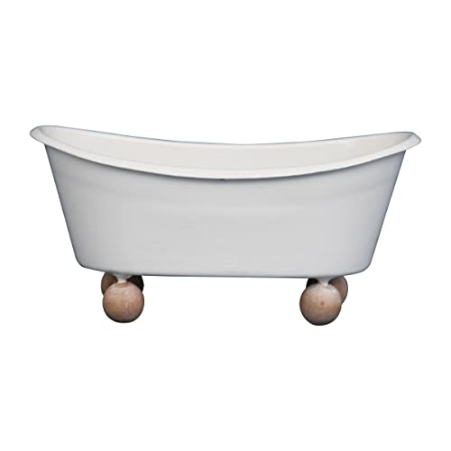 Foreside Home & Garden White Bathtub Mini Planter Soap Dish