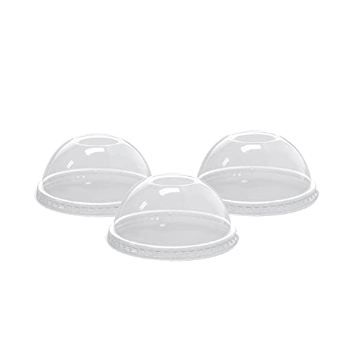 DHG Professional Clear PET Dome Straw Slot Lid, 98mm Diameter, (Case of 1000 Count)