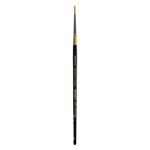 KingArt Original Gold 9040 Series , Premium Artist Brush, Golden TAKLON Round Stroke-Size: 2, 2