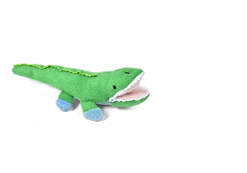 CocoTherapy Oscar Newman Alligator Safari Baby Pipsqueak Animal Tiny Toys for Dogs, 7-inch Length Blue