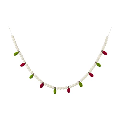 Mud Pie Christmas Light Bulb Garland,garland 60" long light bulbs 1" dia x 2.5", Green