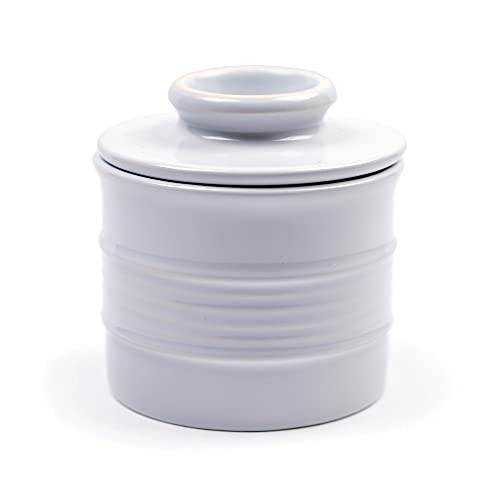 RSVP International Butter Pot, 3.5" x 4", White Stoneware
