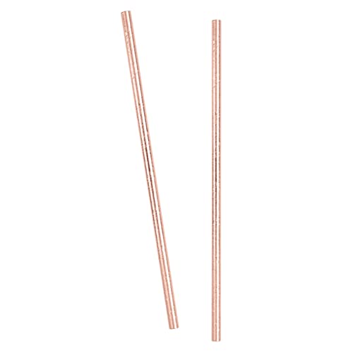Unique Industries Metallic Rose Gold Foil Paper Straws - 10 Pcs