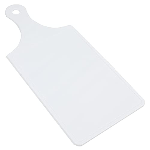 Chef Craft Plastic Paddle Cutting Board, 8 x 5 inch, 12 inch in length, White
