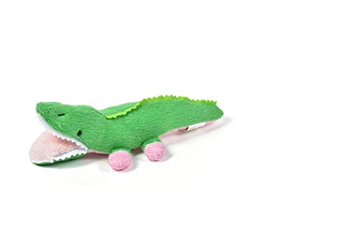 CocoTherapy Oscar Newman Alligator Safari Baby Pipsqueak Toy, 7-inch Length, Pink