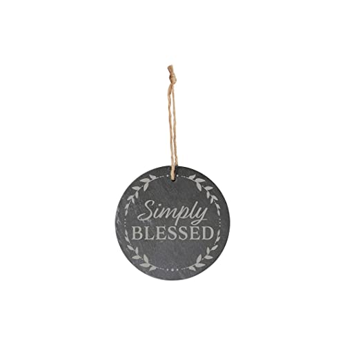 Carson Home Slate Ornament, 4-inich Diameter (Simply Blessed)