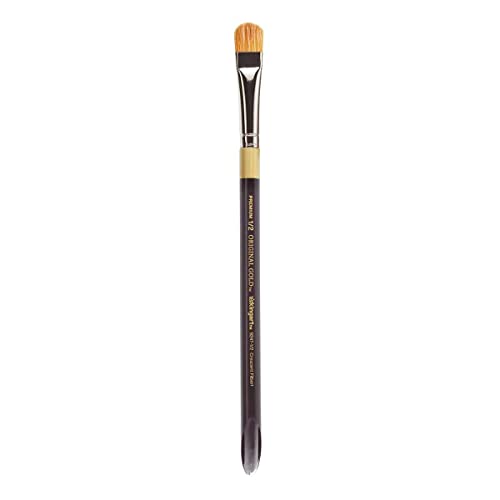 KINGART Original Gold Specialty 9247 Series, Crescent Filbert Blender Artist Brush, Golden Taklon & White Bristle Blend, Acrylic Handle (1/2)