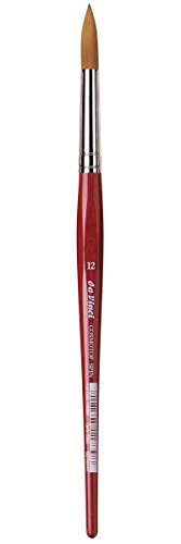 Gregory Daniels Fine Arts da Vinci Watercolor Series 5580 CosmoTop Spin Paint Brush, Round Synthetic with Red Handle, Size 12 (5580-12)