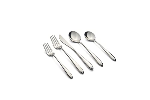 Cambridge Silversmiths Radin Mirror 20-Piece Flatware Set, Service for 4,Silver