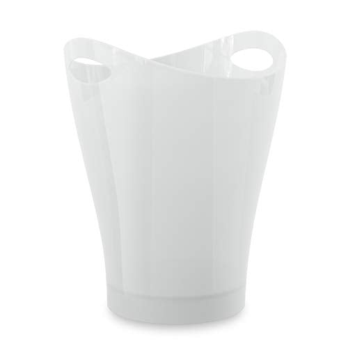 Umbra Garbino Small Trash/Waste Can  Polypropylene  Metallic White