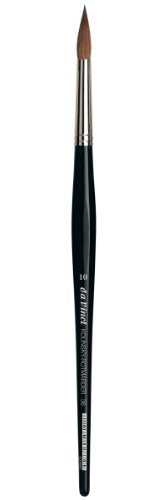 Gregory Daniels Fine Arts da Vinci Watercolor Series 36 Paint Brush, Round Russian Red Sable with Black Handle, Size 10
