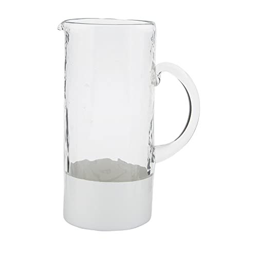 Mud Pie Glass Pitcher, White, 50.5 Ounce