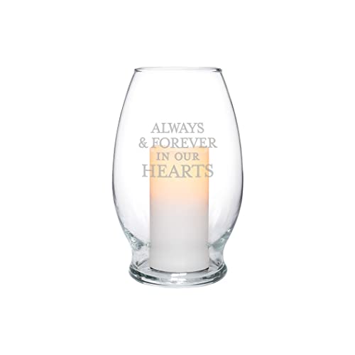 Carson 11843 Always and Forever Glass Hurricane Candle, 7-inch Height