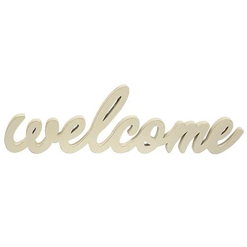 Hanging Ivory Script Welcome Sign