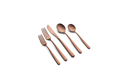 Cambridge Silversmiths Lorenn Copper Satin 20-Piece Flatware Set, Service for 4